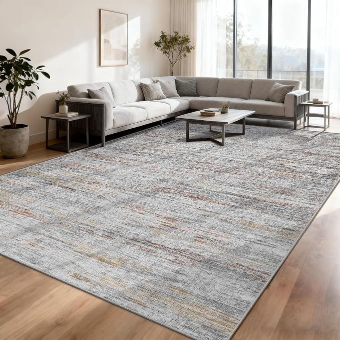 8x10 Area Rugs for Living Room, Modern Abstract Non-Slip Backing Washable Rugs - Image 8