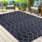 Smiry Outdoor Rug 5x8 ft, Waterproof Reversible Plastic Straw Rugs, Boho - Image 6