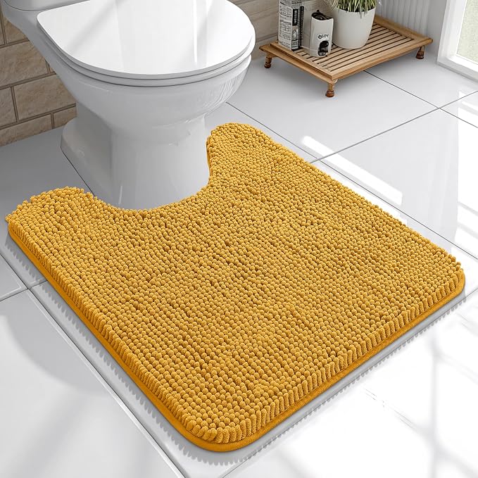 OLANLY Toilet Rugs U-Shaped 20x20, Extra Soft Absorbent Chenille Contour by OLANLY