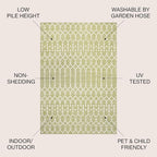 JONATHAN Y Moroccan Geometric Indoor Outdoor Area Rug 8X10 Light Green/Cream - Image 3