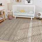 Nakagishi 5x8 Area Rug Living Room: Washable Boho Large Neutral Soft Rugs - Image 8