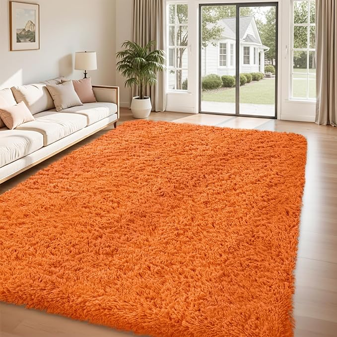 8x10 Area Rug for Living Room:Ultra Soft Fluffy Shag Brown Rugs, Large Fuzzy - Image 3