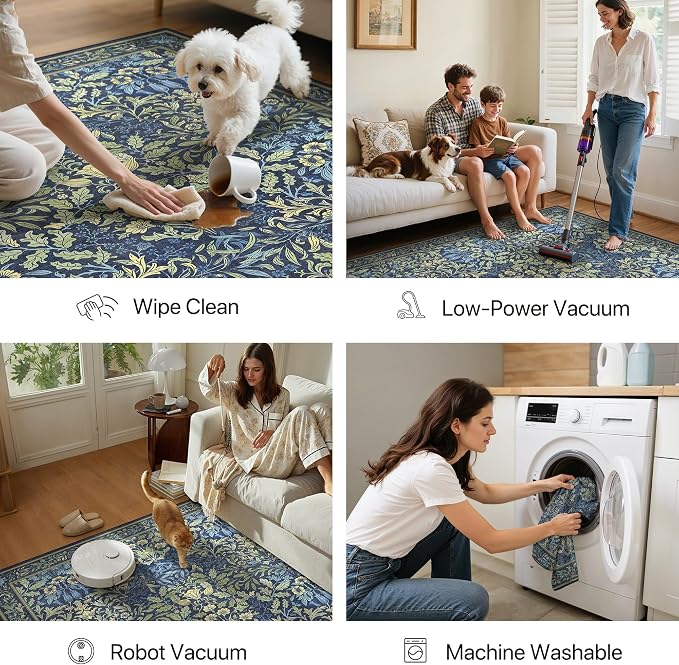 GENIMO Washable Small Reversible Rug 2x3, Low-Pile Non-Slip Kitchen Mat - Image 6