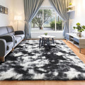 ONASAR Black and White Rugs for Bedroom Living Room, Fluffy 4x6 Indoor Bedside by ONASAR
