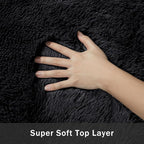 5x7 Area Rug for Living Room:Ultra Soft Fluffy Shag Black Rugs, Large Fuzzy - Image 9