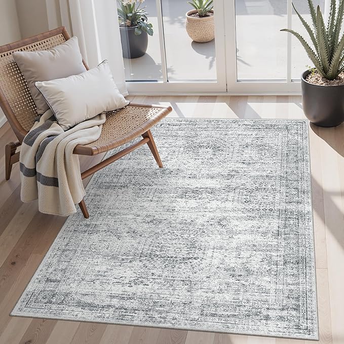 Soalmost Area Rugs 4x6 for Living Room, Vintage Washable Rugs for Dining Room by Soalmost