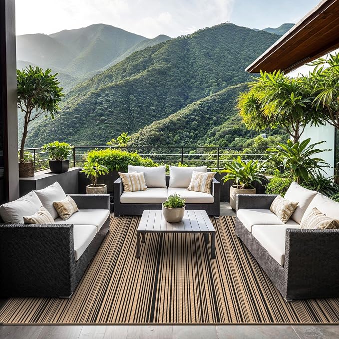 GENIMO Outdoor Rug for Patio Clearance, Lightweight Waterproof RV Camping Mat - Image 3