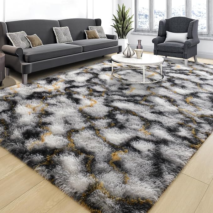 Tepook Soft Fluffy Rugs for Bedroom, 4x6 Area Rug for Living Room, Modern by Tepook
