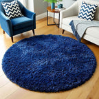 Amdrebio Navy Blue Small Round Rug 3Ft - Image 5