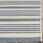SAFAVIEH Courtyard Collection 2'3' x 10' Beige/Blue CY6062 Stripe Indoor/ - Image 3