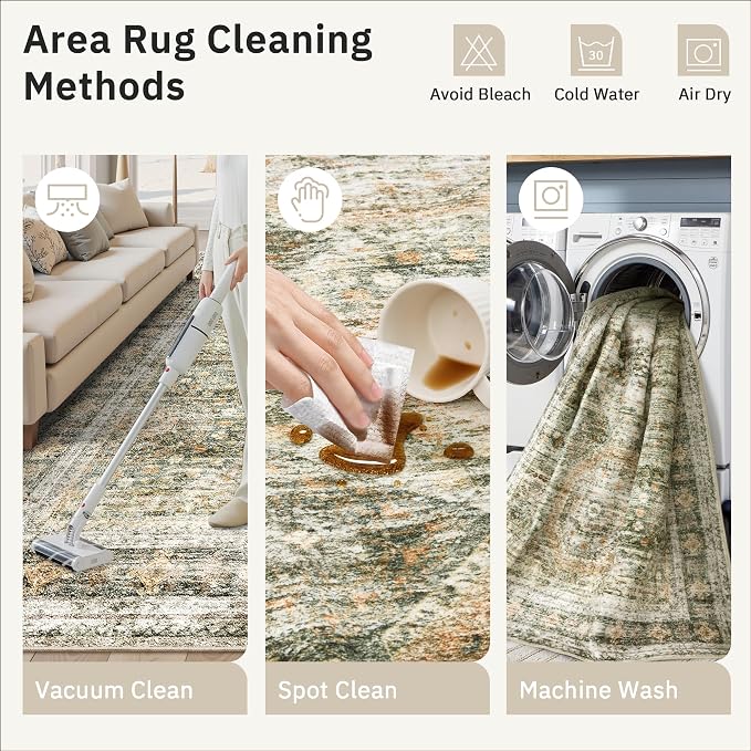 Soalmost 6x9 Area Rug for Living Room Washable 6x9 Non-Slip Modern Rugs for - Image 8