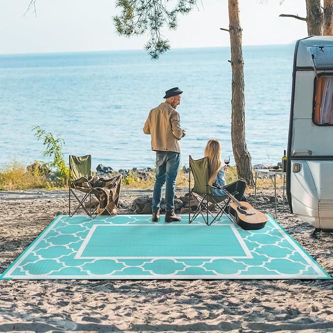 GENIMO 9 ' x 12 ' Outdoor Rug for Patio Clearance, Waterproof Indoor Outdoor - Image 5