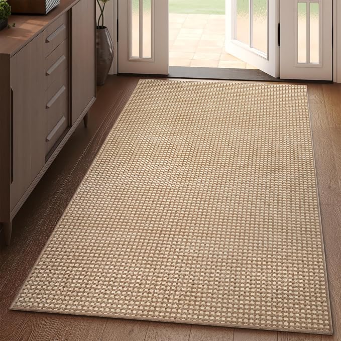 YDKGL 3x5 ft Area Rug Entryway Runner Rug Non Slip Washable, Boho Woven Kitchen by YDKGL