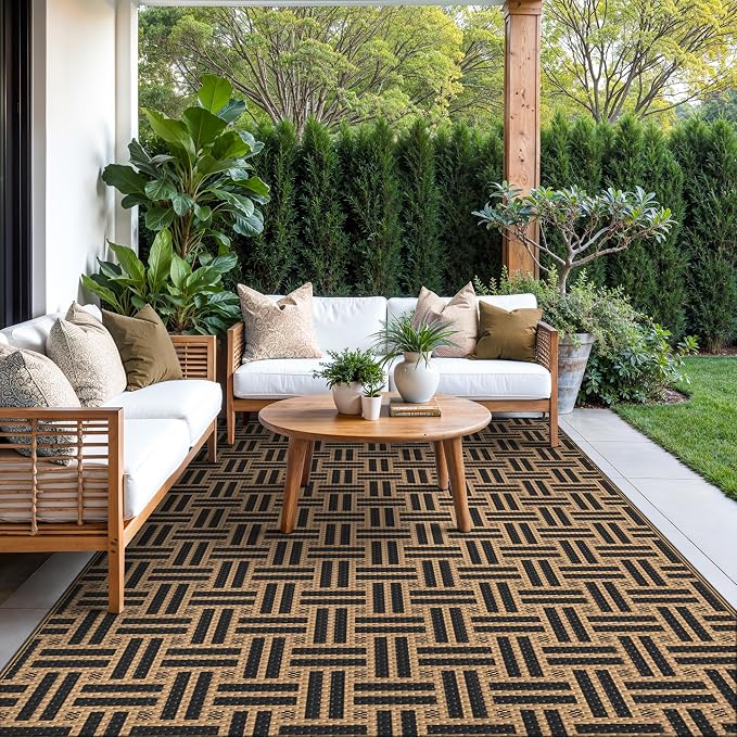 GENIMO Outdoor Rug for Patio Clearance, Lightweight Waterproof RV Camping Mat - Image 3