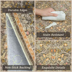 JTJ Brown Washable Kitchen Rugs Sets of 3, Non-Slip Low Pile Floor Mats - Image 3