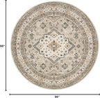 8ft Round Vintage Living Room Area Rug - Image 2