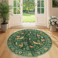 DUKINO 4ft Round Rug, Washable Round Area Rug, Non Slip Indoor Low Pile Animal by DUKINO