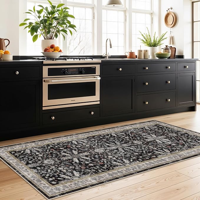 3x7 Washable Non-Slip Kitchen Runner Rug – Soft Low-Pile Stain-Resistant Carpet - Image 4