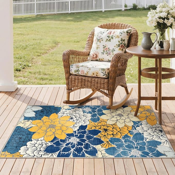 GENIMO Indoor Outdoor Area Rug for Entryway, Machine Washable, Waterproof - Image 3