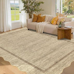 GarveeHome Scalloped 3x5 Area Rug Washable Rug by GarveeHome