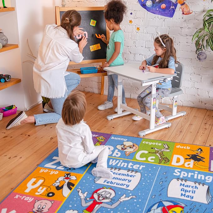 Looney Tunes Educational Kids Rug – ABC Alphabet, Months & Days Learning Mat – - Image 9