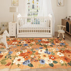DUKINO 6x9 Area Rug, Floral Washable Rugs - Image 5