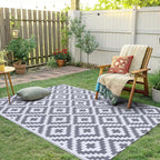 Smiry Waterproof Outdoor Rug 4x6 ft, Reversible Plastic Straw Patio Camping Rugs - Image 6