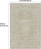 GENIMO 6x9 Area Rug for Living Room, Washable Vintage Floral Low-Pile Non-Slip - Image 2
