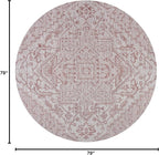 JONATHAN Y Boho Medallion Indoor Outdoor Round Area Rug 6 Ft Red/Taupe - Image 2