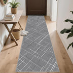 Gray Runner Rug Ultra Non-Slip 2x10 Long Hallway Rugs Washable Modern Tear and - Image 3