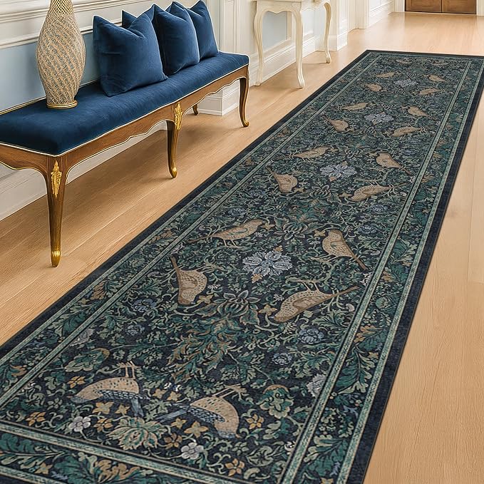 Vintage 3x12 Wide Hallway Runner Rug, Washable Extra Long Runner Rugs - Image 3