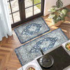 Collive Boho Kitchen Rugs Set of 2 Non Skid Kitchen Mats - Image 8
