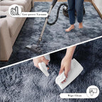 Fluffy Rug Shag Area Rug, Mottling Dark Grey 2x4 Area Rugs - Image 7