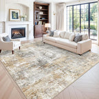 10x10 ft Square Living Room Rug – Washable Modern Abstract Area Rug by ZHXXUJ
