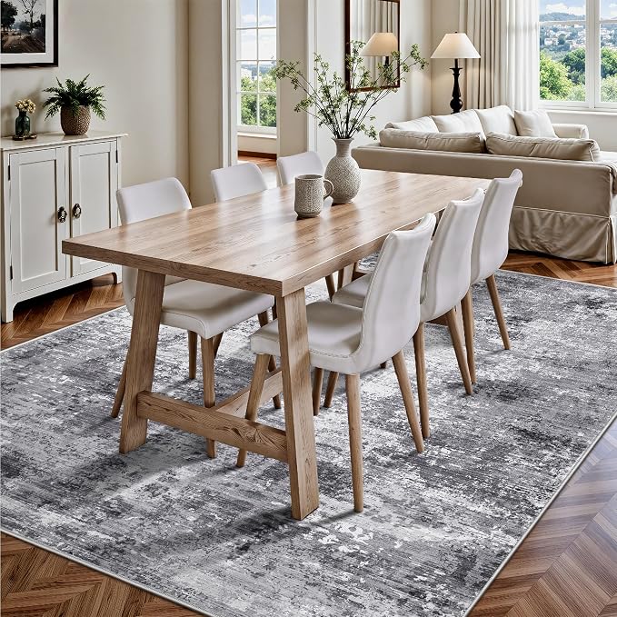 Living Room Rug 6x9, Abstract Modern Ultra Soft Washable Rug, Non Slip Carpet - Image 4