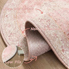 Latte&Fog Washable Pink Round Rug 6ft, Soft Cute Circle Area Rugs - Image 8