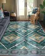 BESTSWEETIE Area Rug 6x9 Rug Machine Washable Non-Slip Low Pile Print Pattern - Image 7