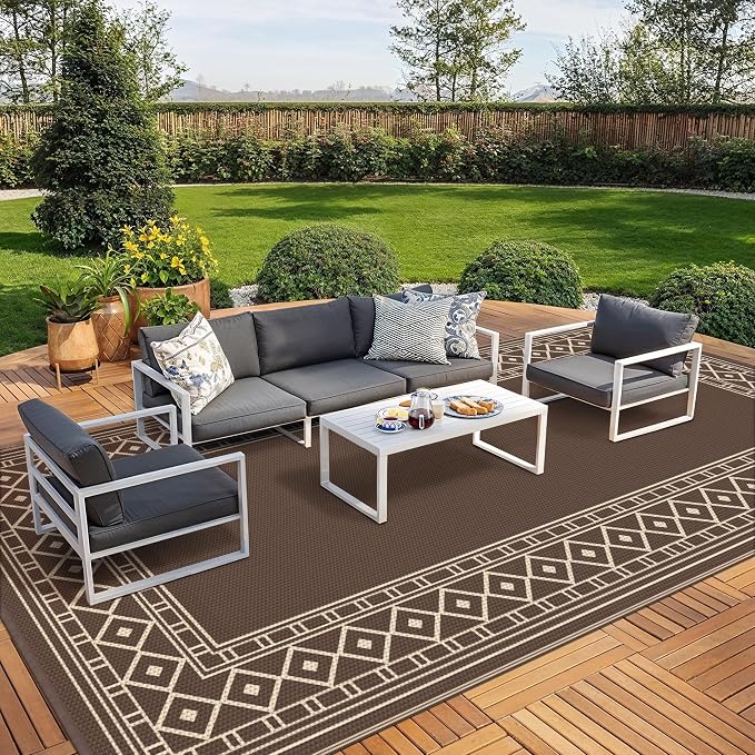 GENIMO Outdoor Rug Waterproof for Patio Decor, Outside Area Mat for Rv by GENIMO
