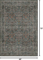 Dark Green 4x6 Entryway Rug, Washable Area Rug 4x6 - Image 2