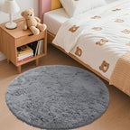 OLANLY Light Grey Round Rugs for Bedroom - Image 3