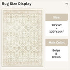 Soalmost Area Rug 10x12 Vintage Washable Living Room Large Carpet Non Slip - Image 5