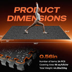 SUPERJARE 0.56'' Thick 24 Pcs 96 Sq Ft Rubber Top Exercise Equipment Mats - Image 7