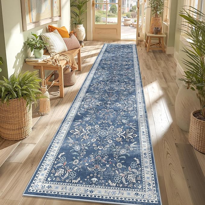 Yamaziot Washable Runner Rug 2x10 – Floral Non Slip Boho Hallway Runner Rug - Image 3