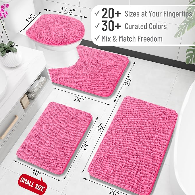 OLANLY Large Bathroom Rugs 44x32, Extra Soft Absorbent Chenille Bath Rugs - Image 2