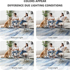 5x7 Area Rugs, Abstract Morden Soft Washable Rug, Non-Slip Low Pile Rugs - Image 7