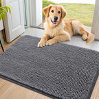 Smiry Dog Door Mat for Muddy Paws 36x24, Absorbent Dirt Trapper, Non-Slip by Smiry