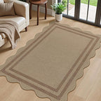 Modern Easy Jute Outdoor Patio Rug, 3x5 Washable Rugs by LORWER