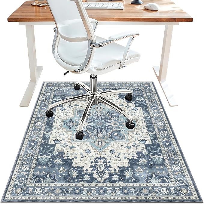 36"x60" Office Chair Mat for Hardwood Tile Floor, Under Desk Carpet Protector by BESBLEE