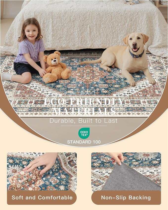 Madane Hallway Rug 3x10, Kitchen Rugs Washable Entryway Rug Vintage Kitchen - Image 6