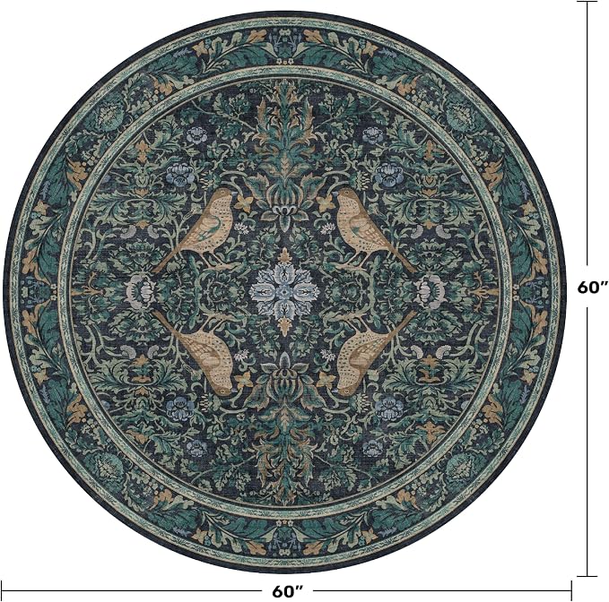 Washable 5ft Area Round Rug for Reading Corner - Image 2